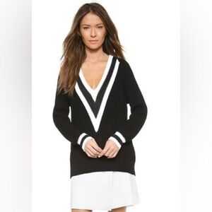 rag & bone Black and White V-Neck Sweater